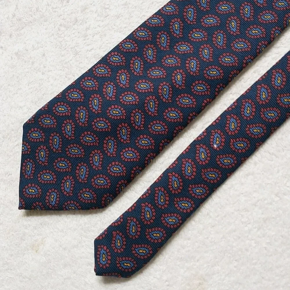 Polo Ralph Lauren NeckTie Tie Boys Teens 100%Wool Blue Red Paisley Italy 3x50